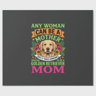 Golden Retriever Mum Floral Dog Lover Wrapping Paper
