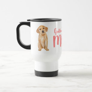 Golden Retriever Mum Gift Watercolor Puppy Dog   Travel Mug