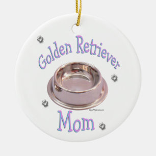 Golden Retriever Mum Keychain Ceramic Tree Decoration
