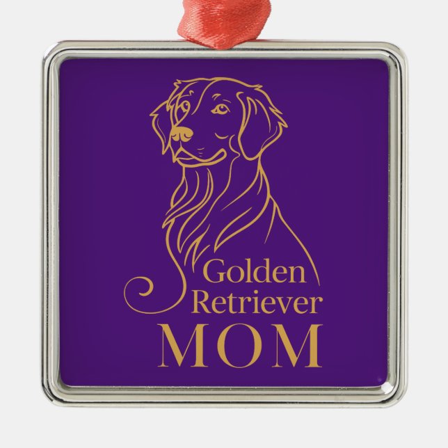 Golden Retriever Mum Metal Tree Decoration (Front)