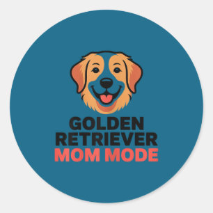 Golden retriever mum mode funny dog lover humour classic round sticker