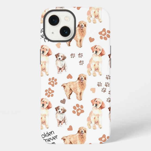 Golden Retriever Mum Pattern iPhone Case (Back)