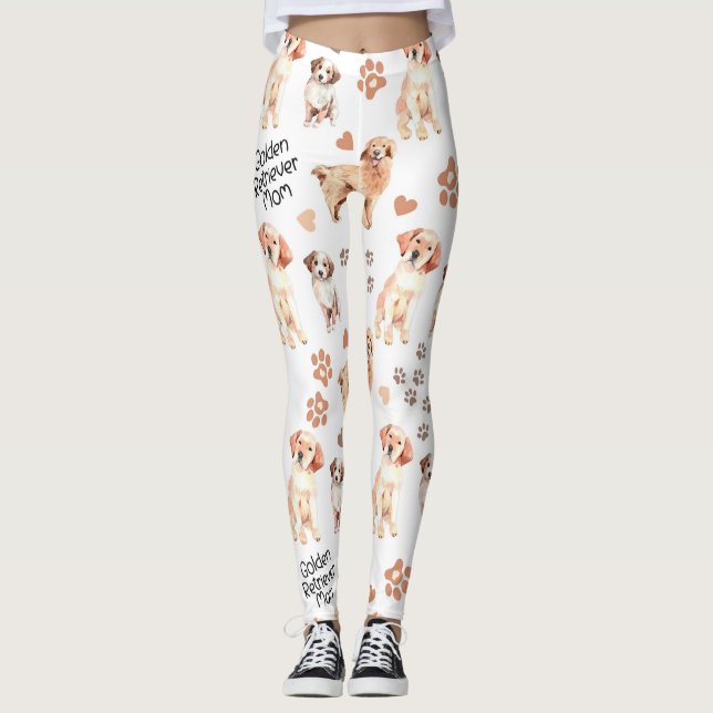 Golden Retriever Mum Pattern Leggings (Front)