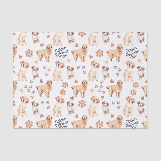 Golden Retriever Mum Pattern Tissue Paper (Front)