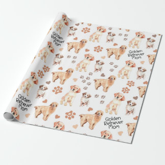 Golden Retriever Mum Pattern Wrapping Paper