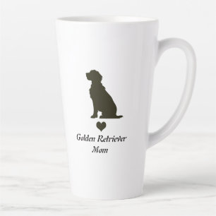 Golden Retriever Mum Silhouette Heart T-Shirt Dog Latte Mug