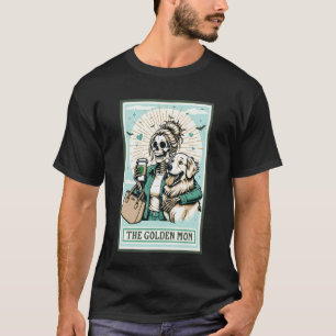 Golden Retriever Mum Skeleton Halloween Spooky Sea T-Shirt