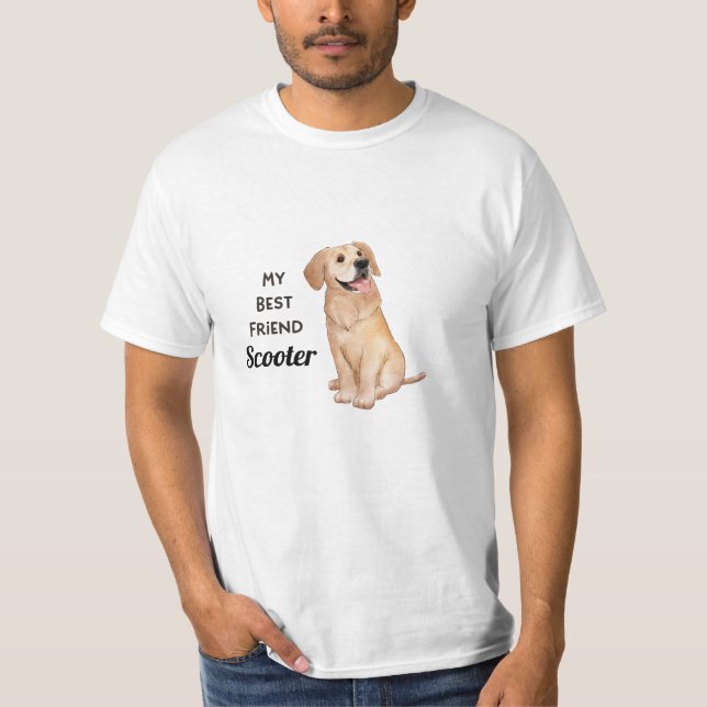 Golden Retriever My Best Friend Custom Name T-Shirt (Front)