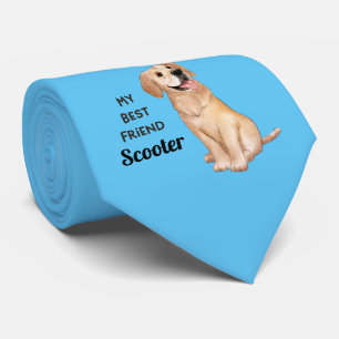 Golden Retriever My Best Friend Custom Name   Tie