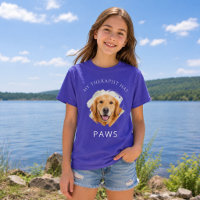 Golden Retriever My therapist has paws photo Girl