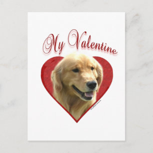 Golden Retriever My Valentine Holiday Postcard