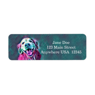 Golden Retriever Neon Colours Custom Name