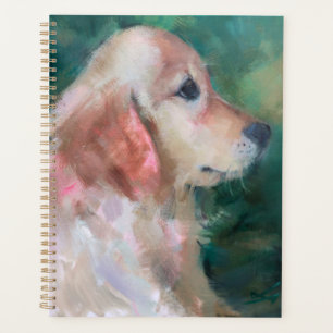 Golden Retriever oil painting planner
