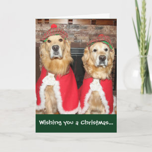 Golden Retriever Old Fashioned Christmas Holiday Card