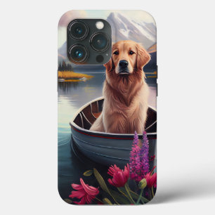 Golden Retriever on a Paddle: A Scenic Adventure iPhone 13 Pro Case