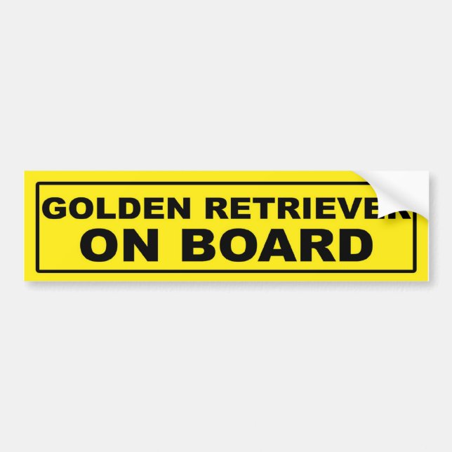 Golden Retriever on Board Bumper Sticker (Front)