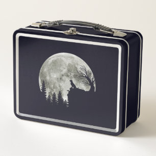 Golden Retriever On Mountain Halloween Graphic Tee Metal Lunch Box