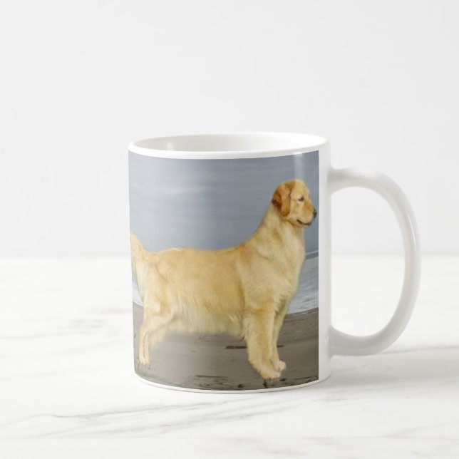 Golden Retriever On The Beach Mug (Right)