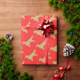 Golden retriever Orange Wrapping Paper