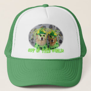 Golden Retriever Out of this World Aliens Trucker Hat