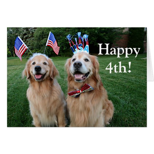 Golden Retriever Outdoor Independence Day Card