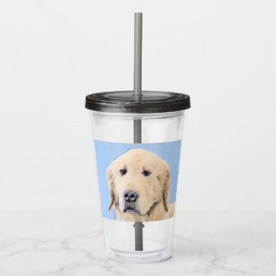 Golden Retriever Painting - Cute Original Dog Art Acrylic Tumbler