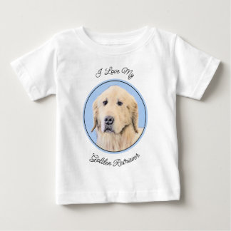 Golden Retriever Painting - Cute Original Dog Art Baby T-Shirt