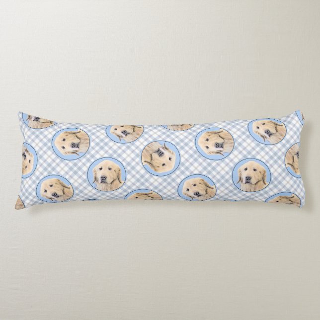 Golden Retriever Painting Cute Original Dog Art Body Cushion (Front)