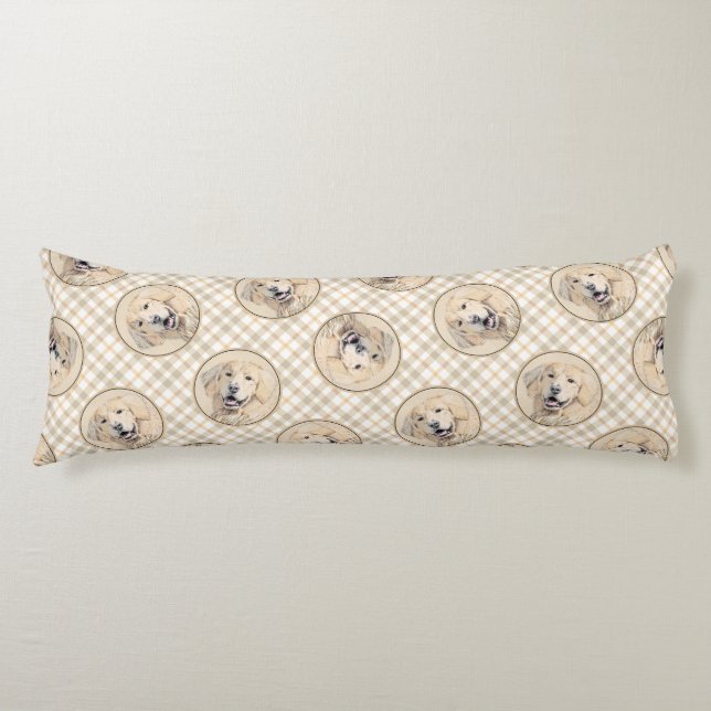 Golden Retriever Painting Cute Original Dog Art Body Cushion (Front)