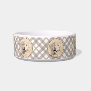 Golden Retriever Painting - Cute Original Dog Art Bowl