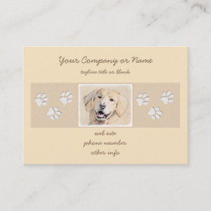 Golden Retriever Painting - Cute Original Dog Art Business Card