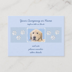 Golden Retriever Painting - Cute Original Dog Art Business Card