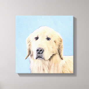 Golden Retriever Painting - Cute Original Dog Art Canvas Print