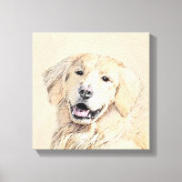 Golden Retriever Painting - Cute Original Dog Art