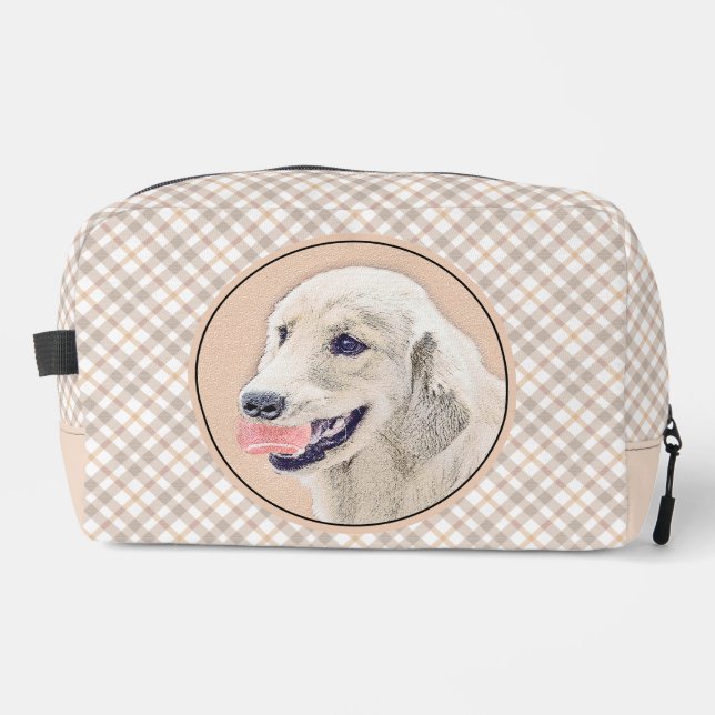Golden Retriever Painting Cute Original Dog Art Dopp Kit (Front)