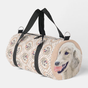 Golden Retriever Painting Cute Original Dog Art Duffle Bag