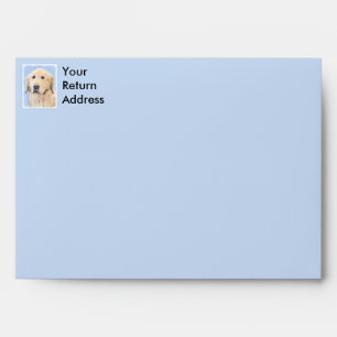 Golden Retriever Painting - Cute Original Dog Art Envelope