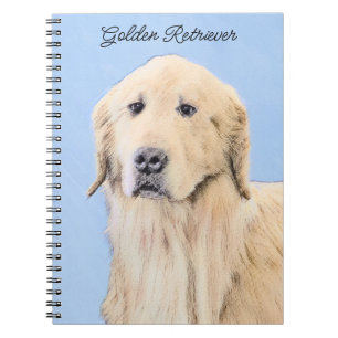 Golden Retriever Painting - Cute Original Dog Art Notebook
