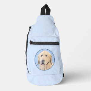 Golden Retriever Painting Cute Original Dog Art Sling Bag