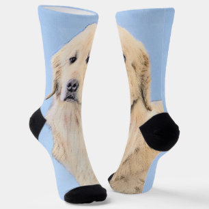 Golden Retriever Painting - Cute Original Dog Art Socks