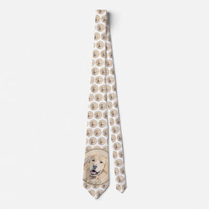 Golden Retriever Painting - Cute Original Dog Art Tie