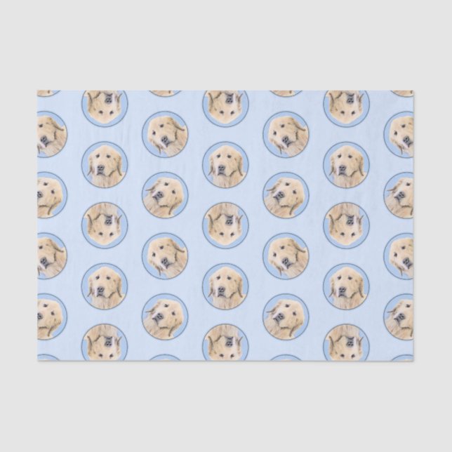 Golden Retriever Painting Cute Original Dog Art Tissue Paper (Front)