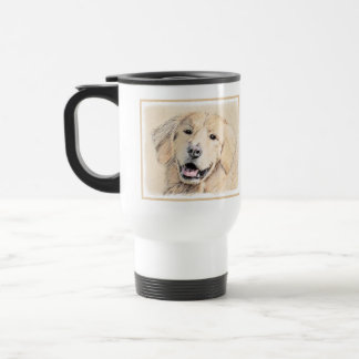 Golden Retriever Painting - Cute Original Dog Art Travel Mug