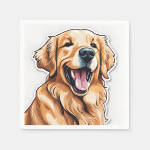 Golden Retriever Painting Dog Napkin