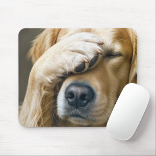 Golden Retriever Palm Face Mouse Mat