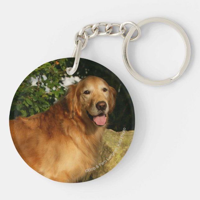 Golden Retriever Panting Key Ring (Back)