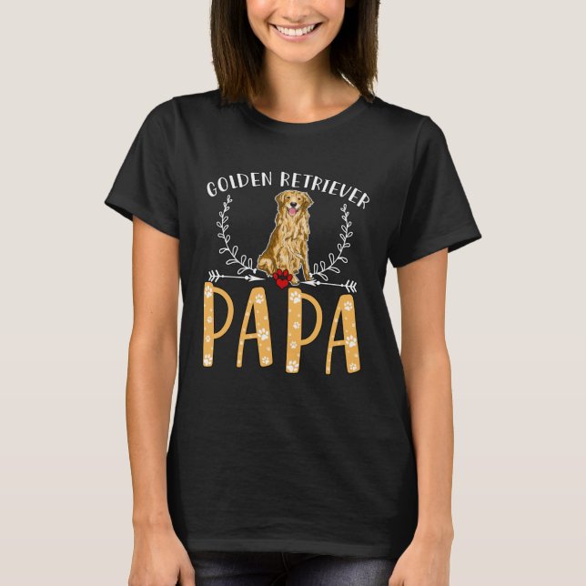 Golden Retriever Papa Love Dogs  Men Father Day T-Shirt (Front)