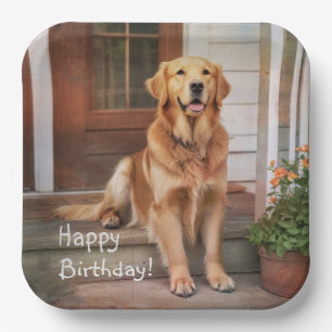 Golden Retriever   Paper Plate