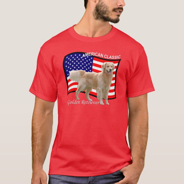 Golden Retriever Patriotic T-shirt (Front)
