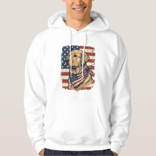Golden Retriever Patriotic Vintage Vector Design_1 Hoodie